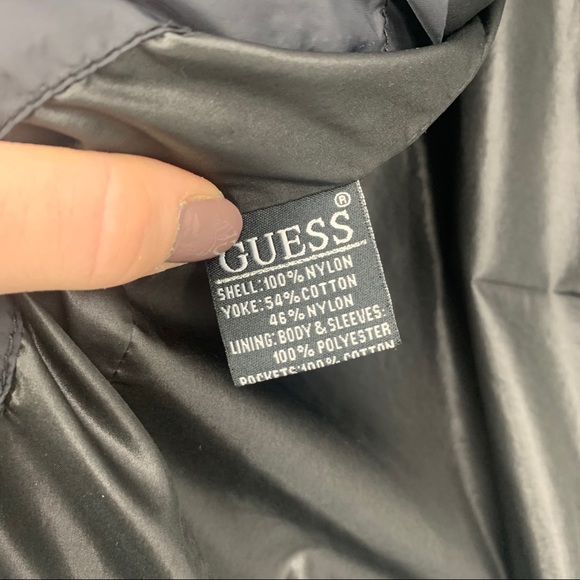 Vintage Guess Y2K Black Nylon Bomber Utility Jacket Size Medium - Picture 7 of 14